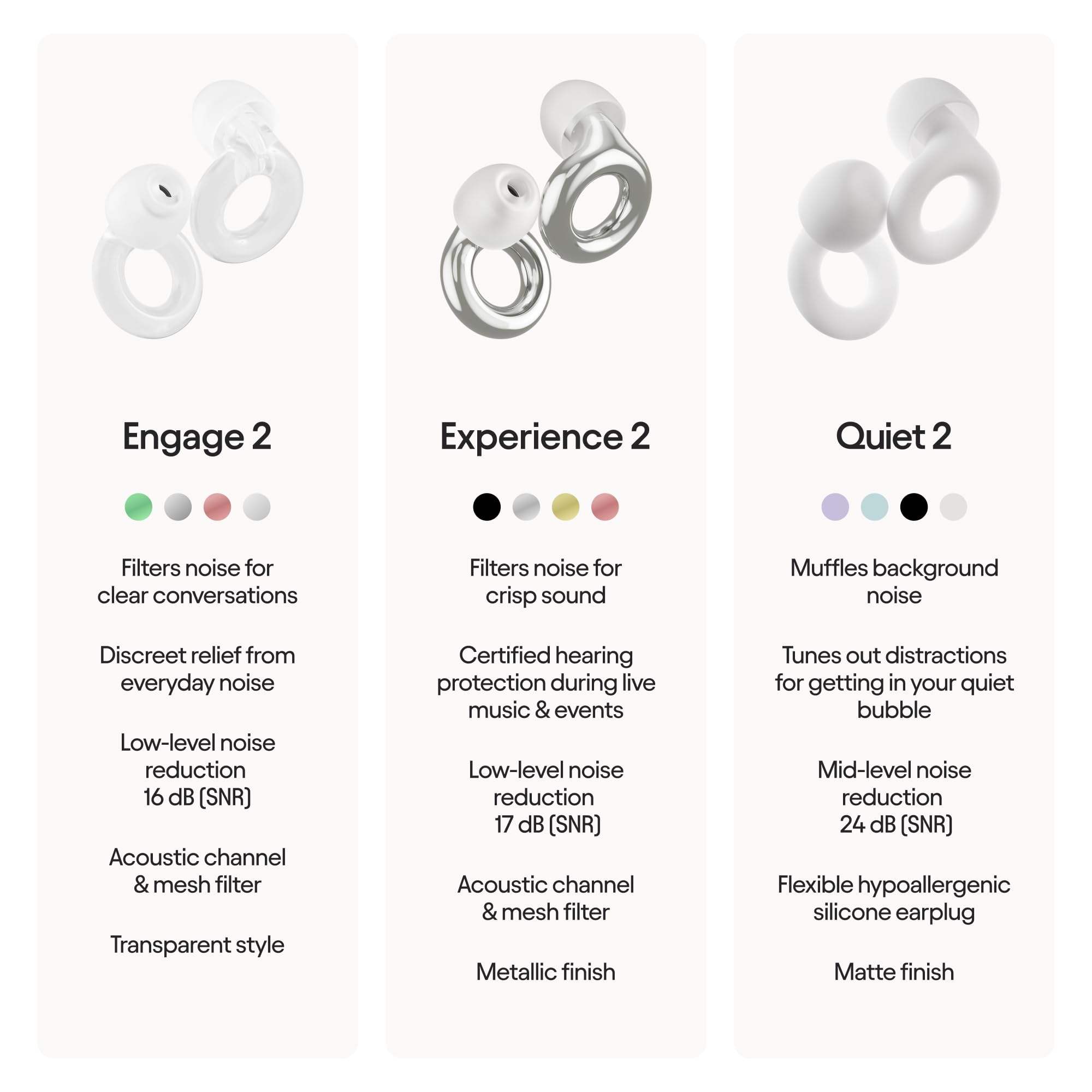 Loop Engage 2 caja abierta mostrando tapones, puntas y estuche incluidos