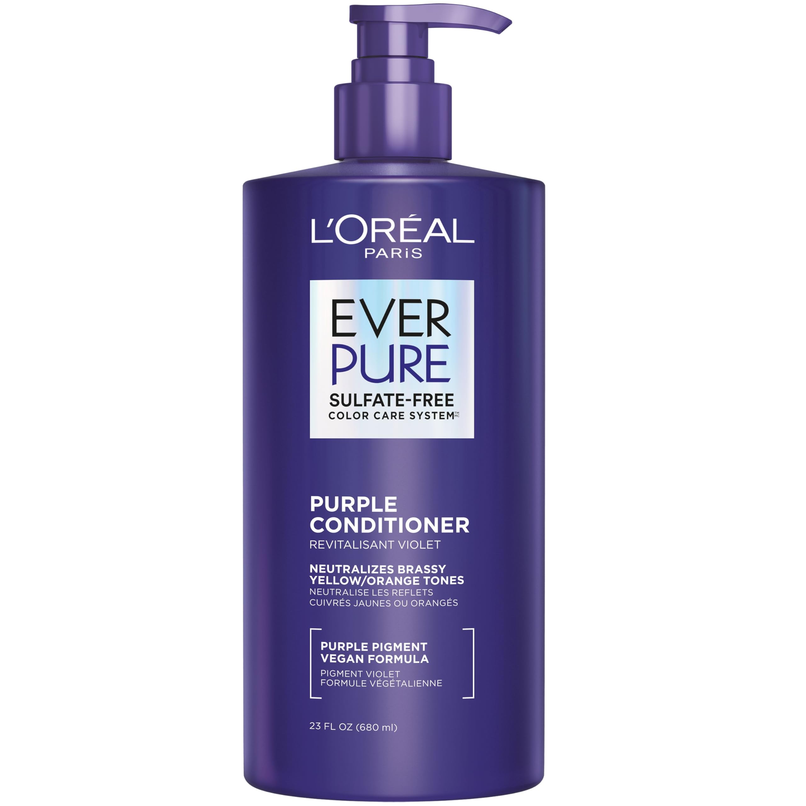 L'Oreal Paris EverPure frente del empaque mostrando beneficio de neutralizar tonos