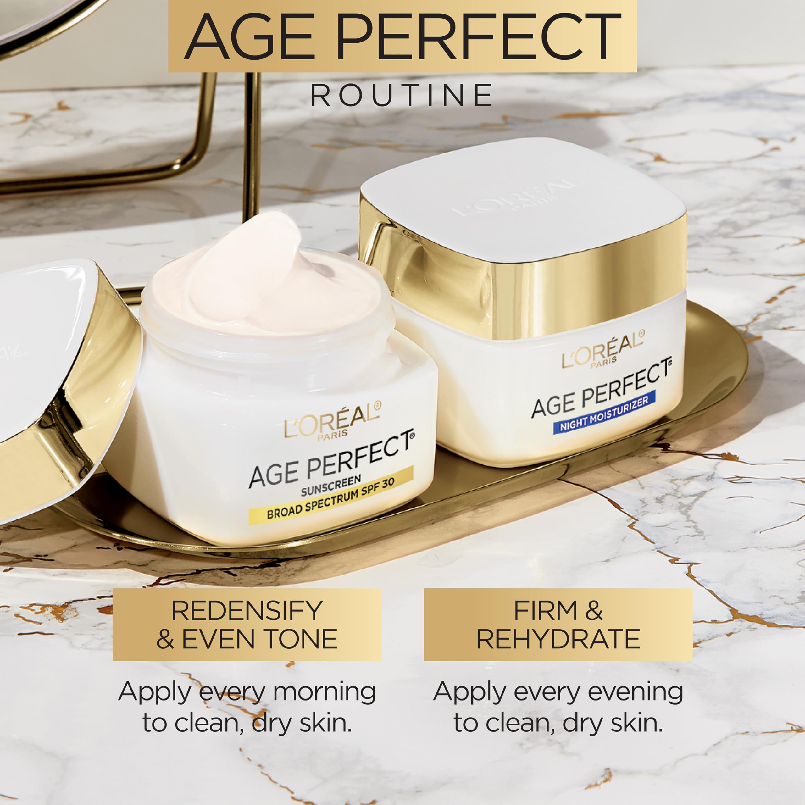 L'Oreal Paris Age Perfect en ambiente de dormitorio, cuidado nocturno relajante