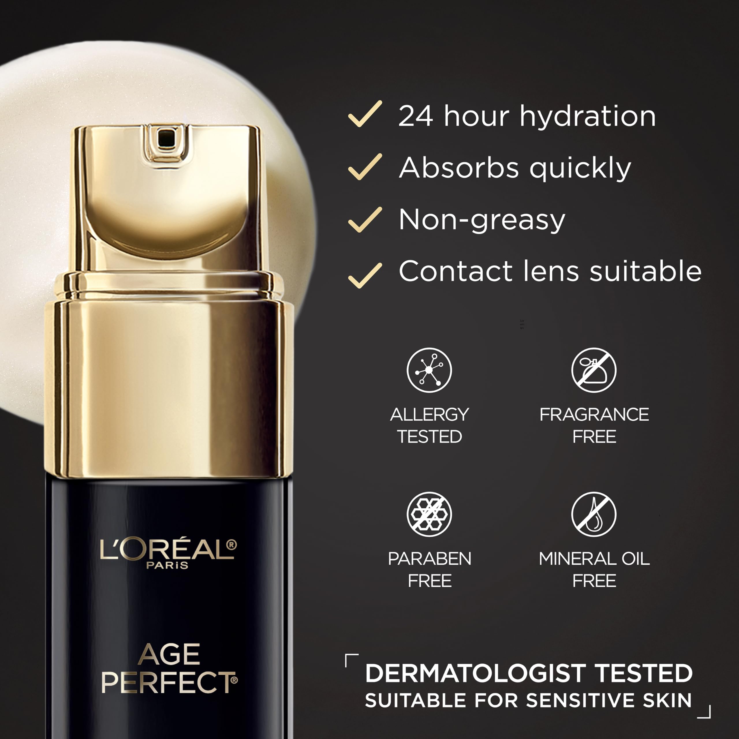 L'Oreal Paris aplicación con dedos en contorno ocular para reducir ojeras