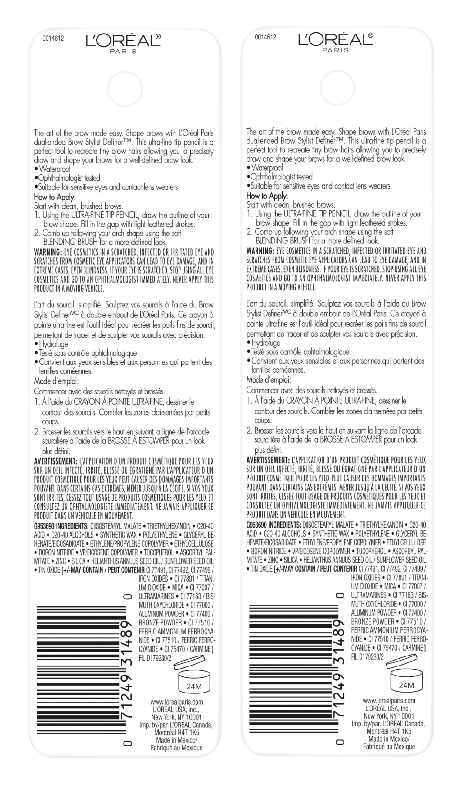 L'Oreal Paris detalle de la mina ultra-fina para trazos precisos
