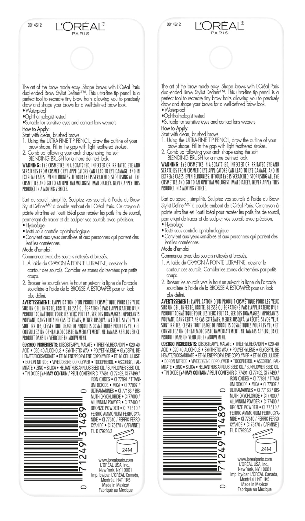 L'Oreal Paris detalle de la mina ultra-fina para trazos precisos