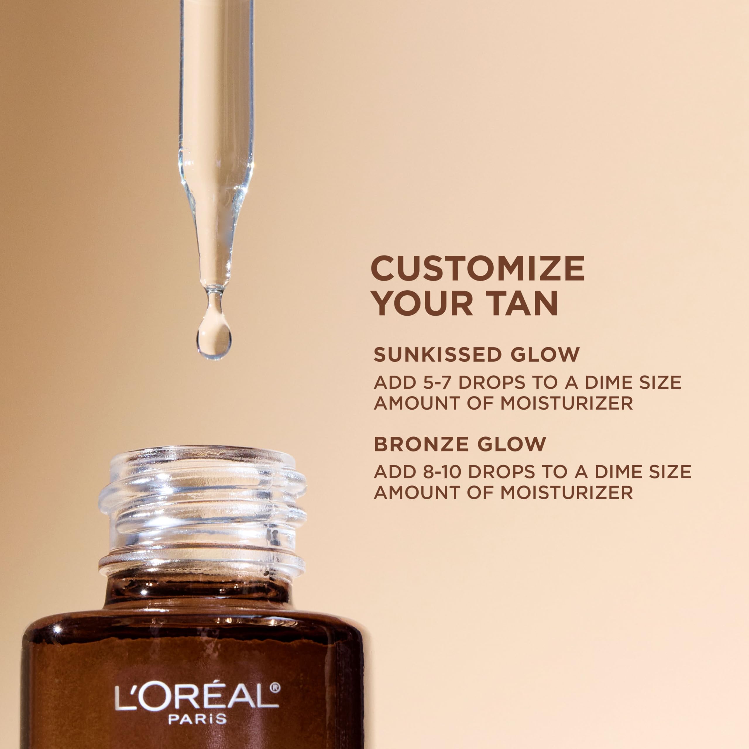 L'Oreal Paris envase al lado de monedas para mostrar tamaño compacto 1 fl oz