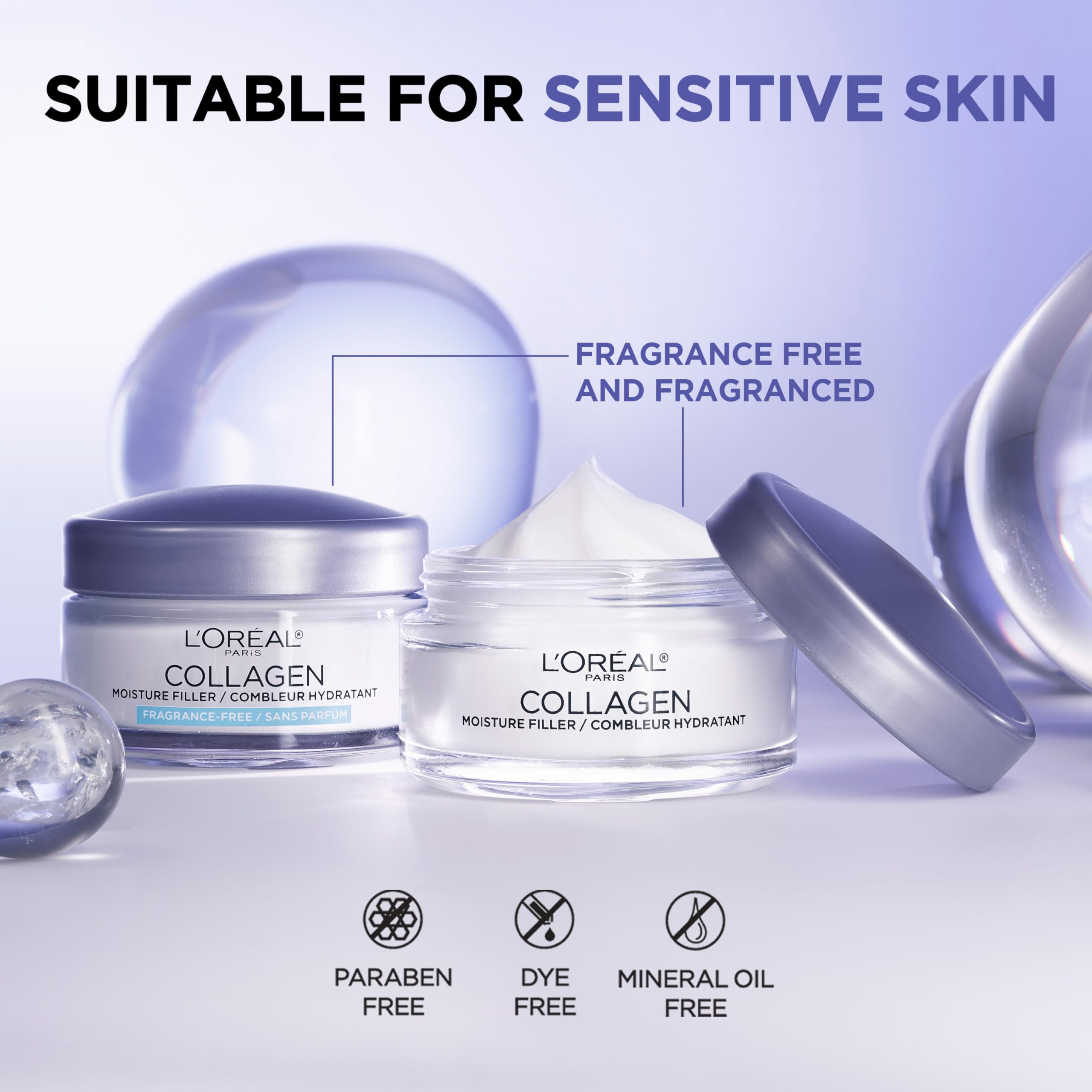 L'Oreal Paris comparación de tamaño 3.4 oz para referencia práctica