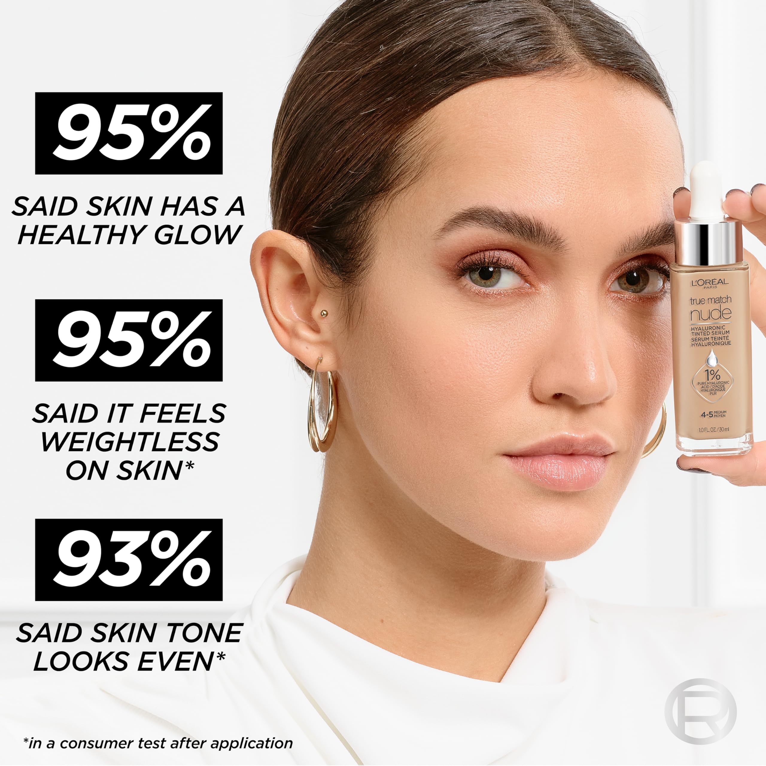 L'Oreal Paris etiqueta con lista de ingredientes, enfatiza ácido hialurónico 1%