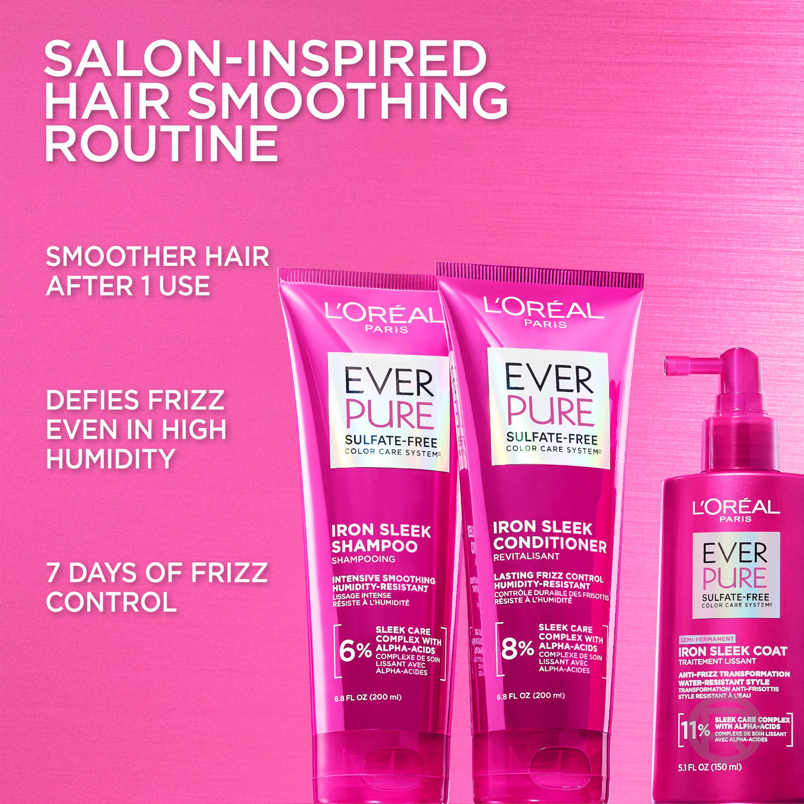 L'Oreal Paris textura del acondicionador aplicada en cabello, beneficio desenredo rápido