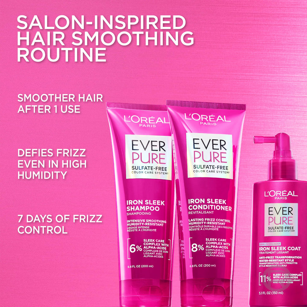 L'Oreal Paris textura del acondicionador aplicada en cabello, beneficio desenredo rápido
