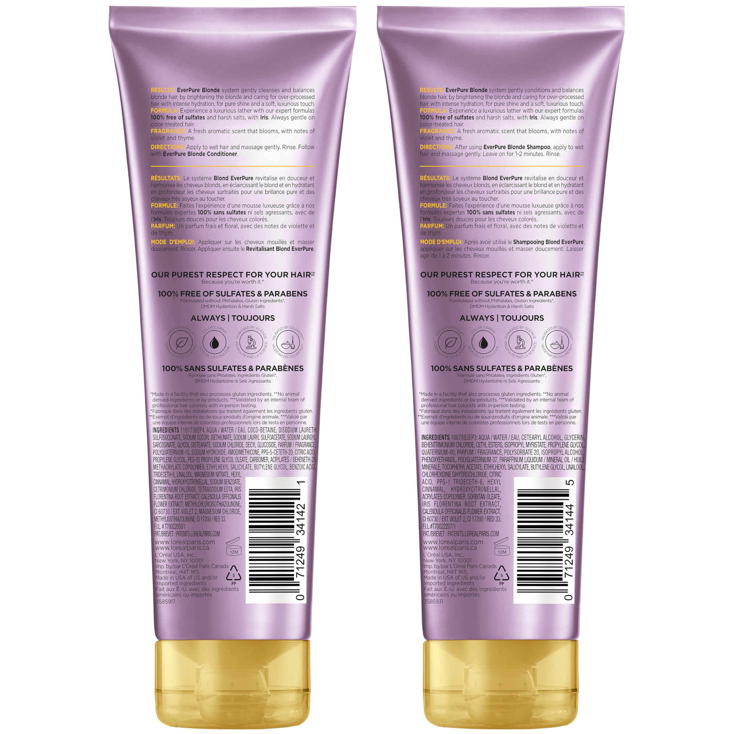L'Oreal Paris EverPure Blonde en ambiente de baño evocando experiencia sensorial