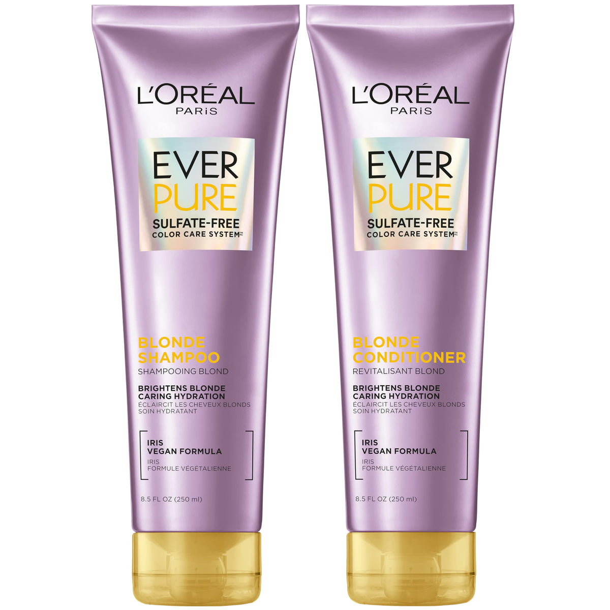 L'Oreal Paris EverPure Blonde frontal mostrando envases y beneficio neutralización