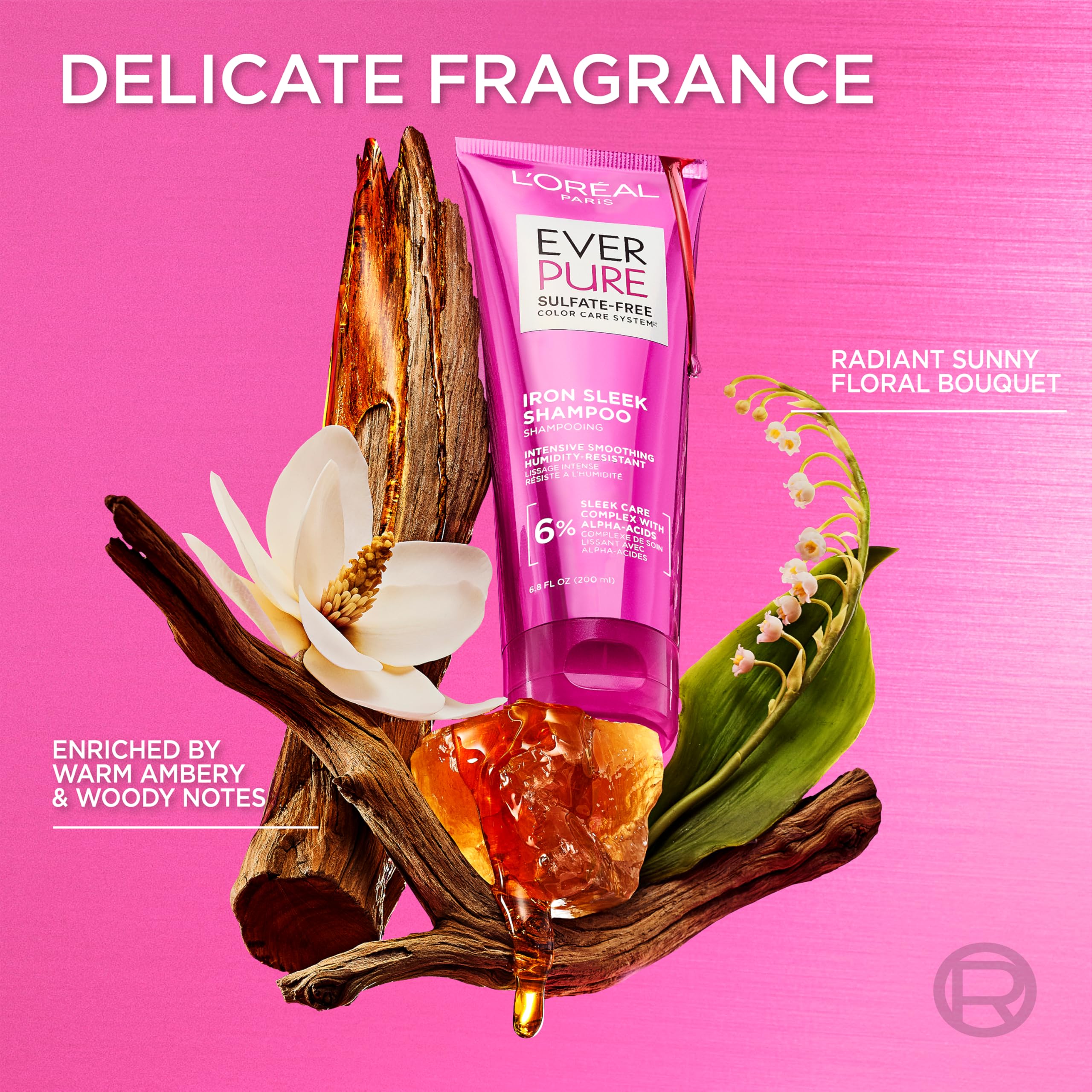 L'Oreal Paris producto sostenido en mano para comparar tamaño, beneficio volumen 13.6 oz