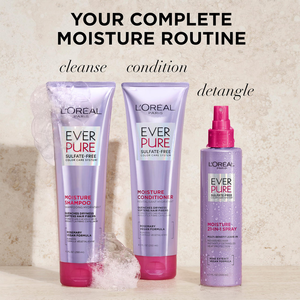 L'Oreal Paris tamaño 17 oz del set EverPure comparado con una botella estándar