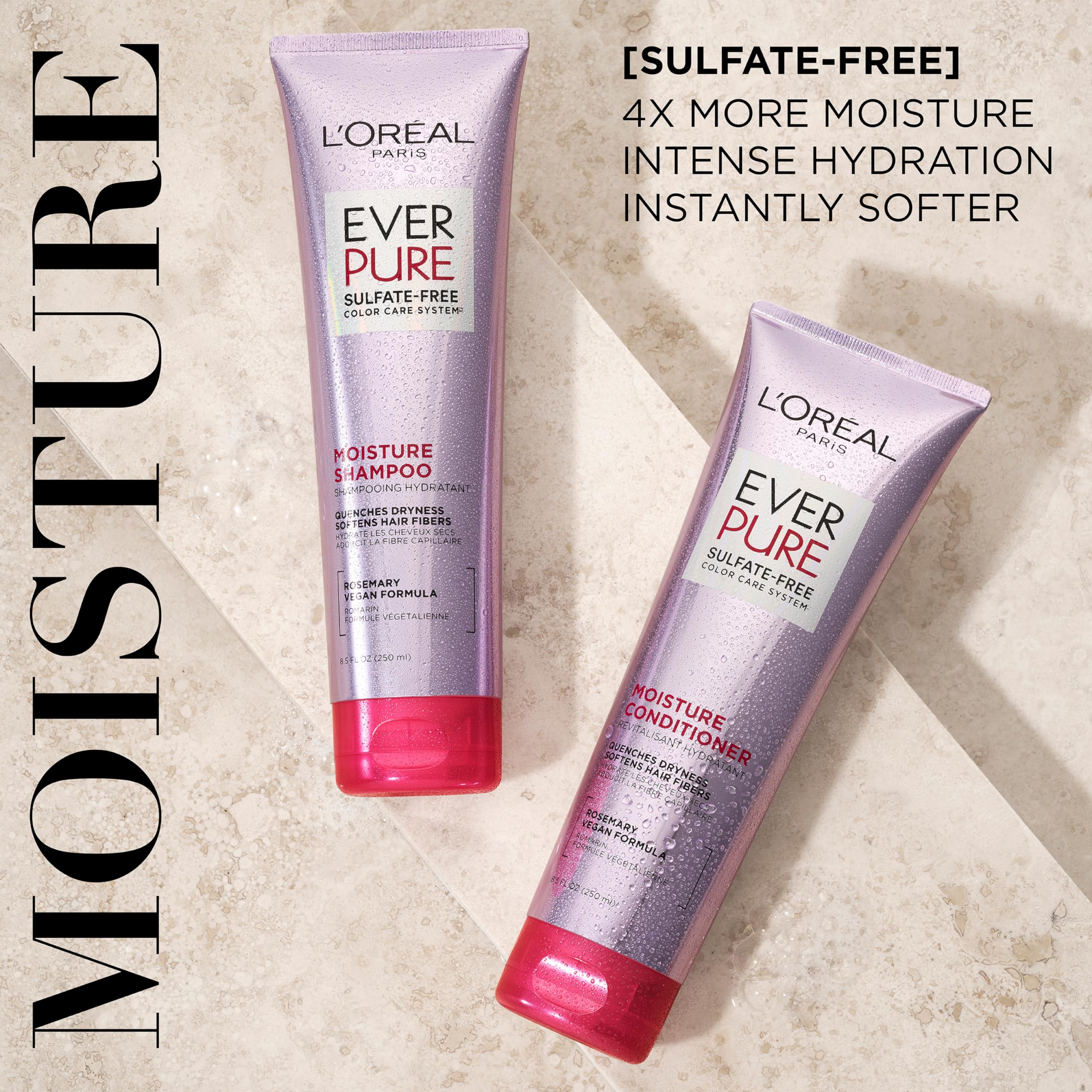 L'Oreal Paris textura cremosa del champú EverPure para hidratación profunda