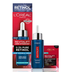 L'Oreal Paris frente del envase mostrando diseño y concentración de retinol