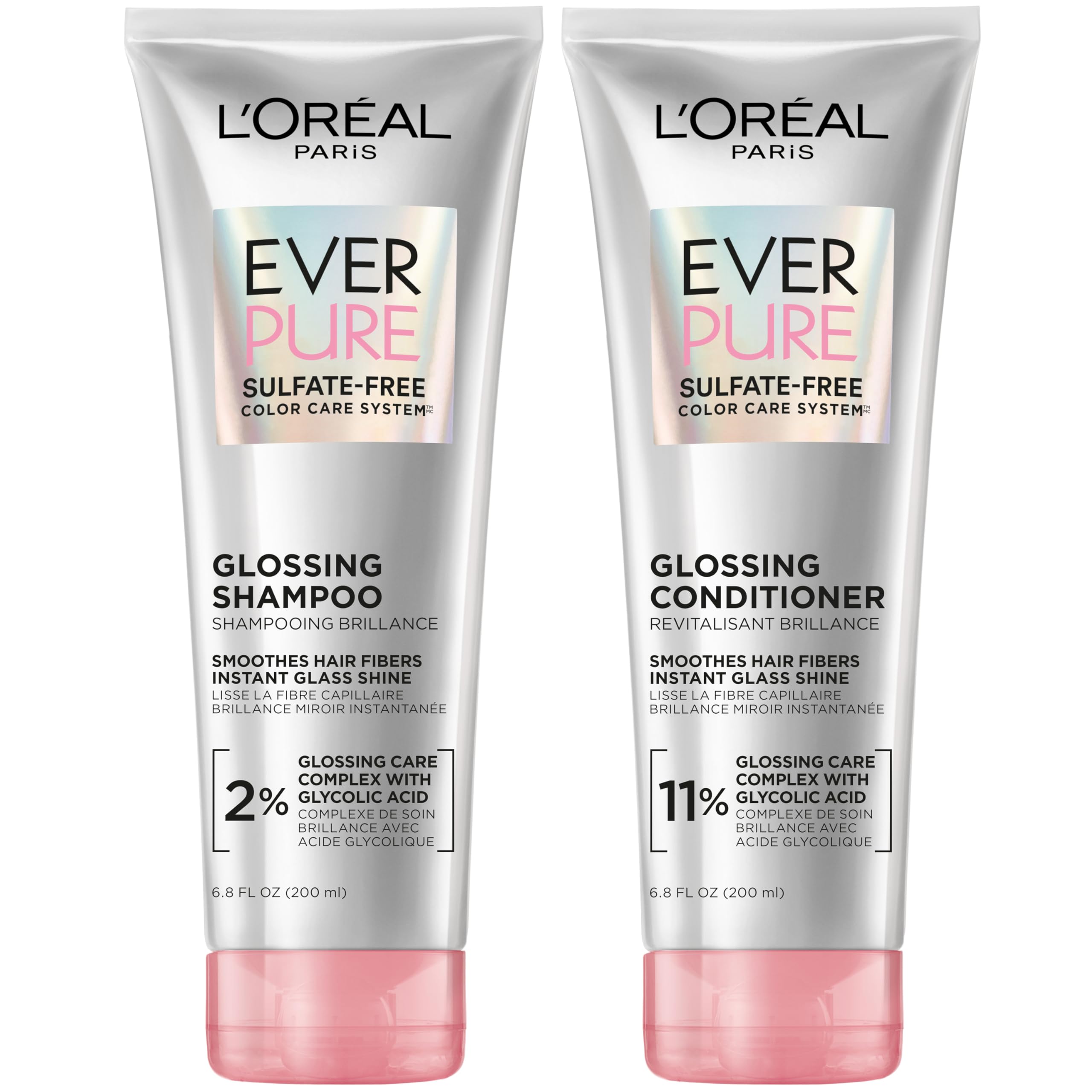 L'Oreal Paris frente del packaging mostrando el set y el beneficio de brillo