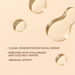 L'Oreal Paris gotas en la mano mostrando textura no pegajosa y fácil mezcla