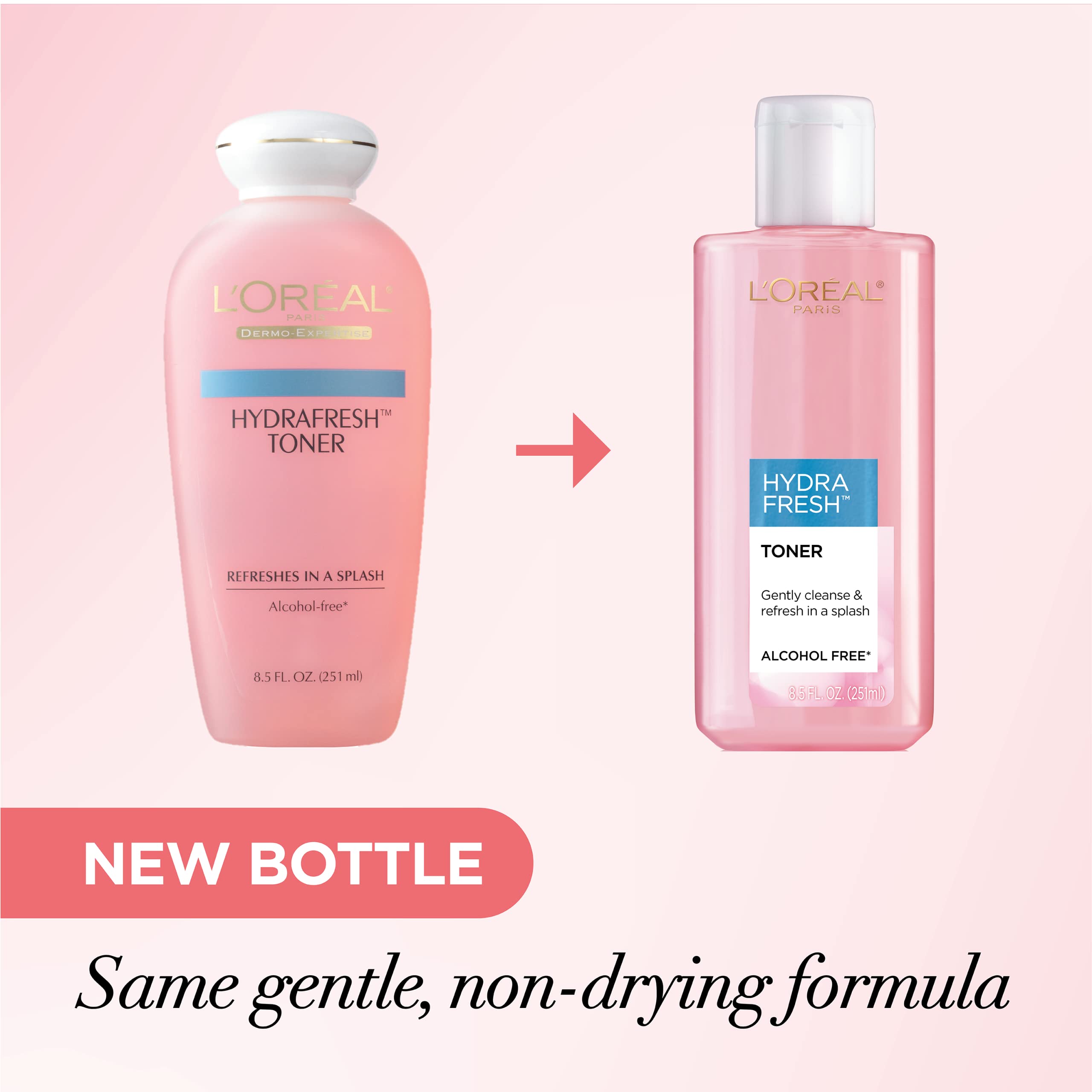 L'Oreal Paris botella en mano para percibir tamaño y conveniencia