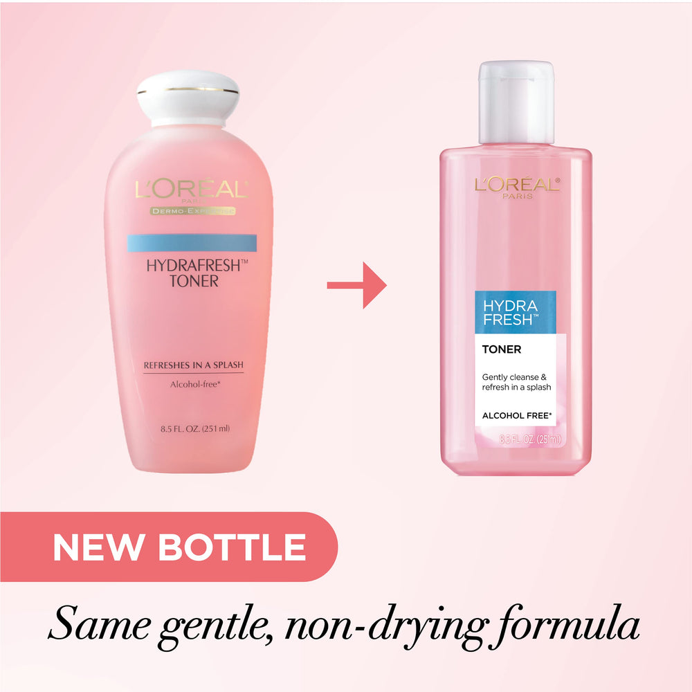 L'Oreal Paris botella en mano para percibir tamaño y conveniencia