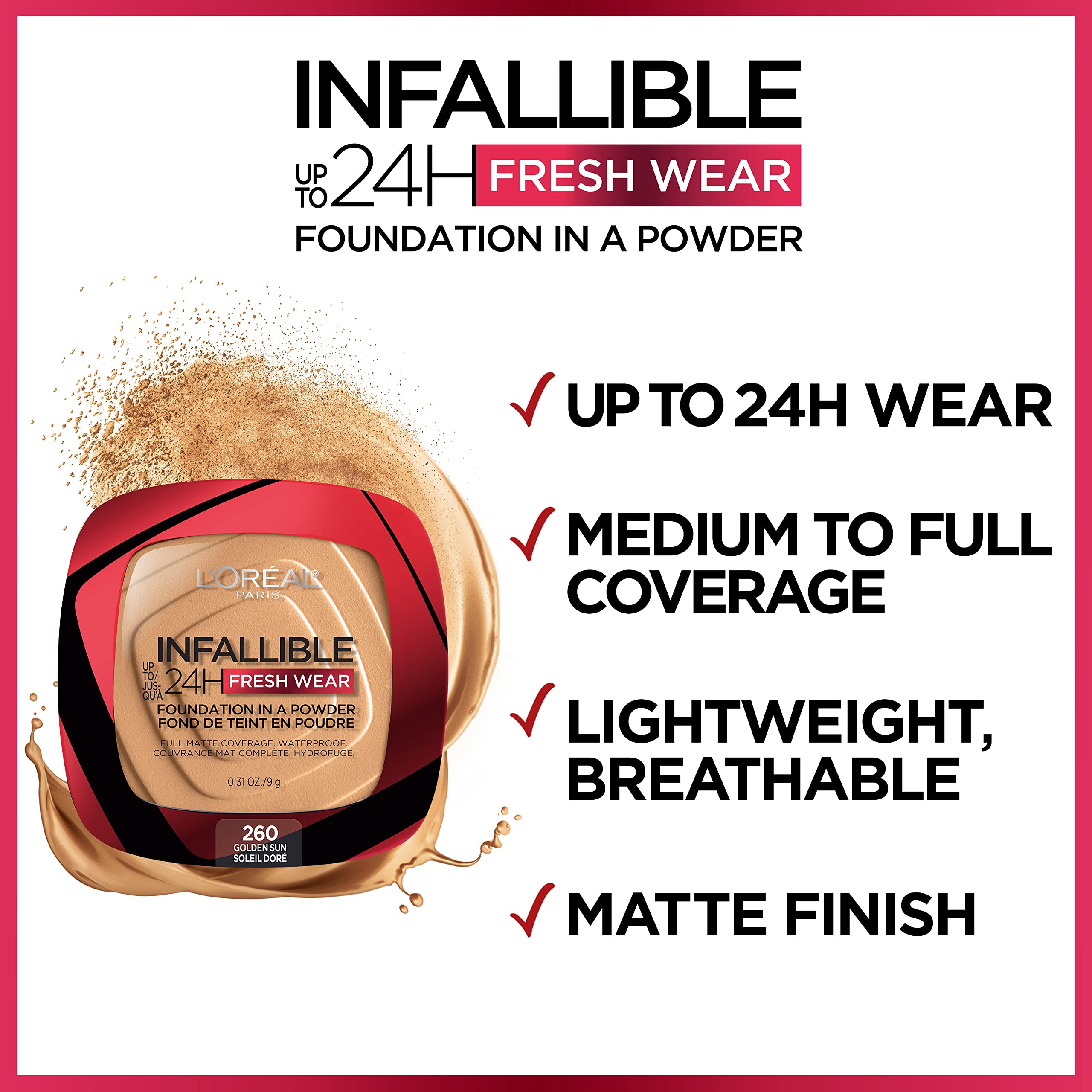 Aplicación con brocha del polvo L'Oreal Paris logrando cobertura uniforme y aspecto natural