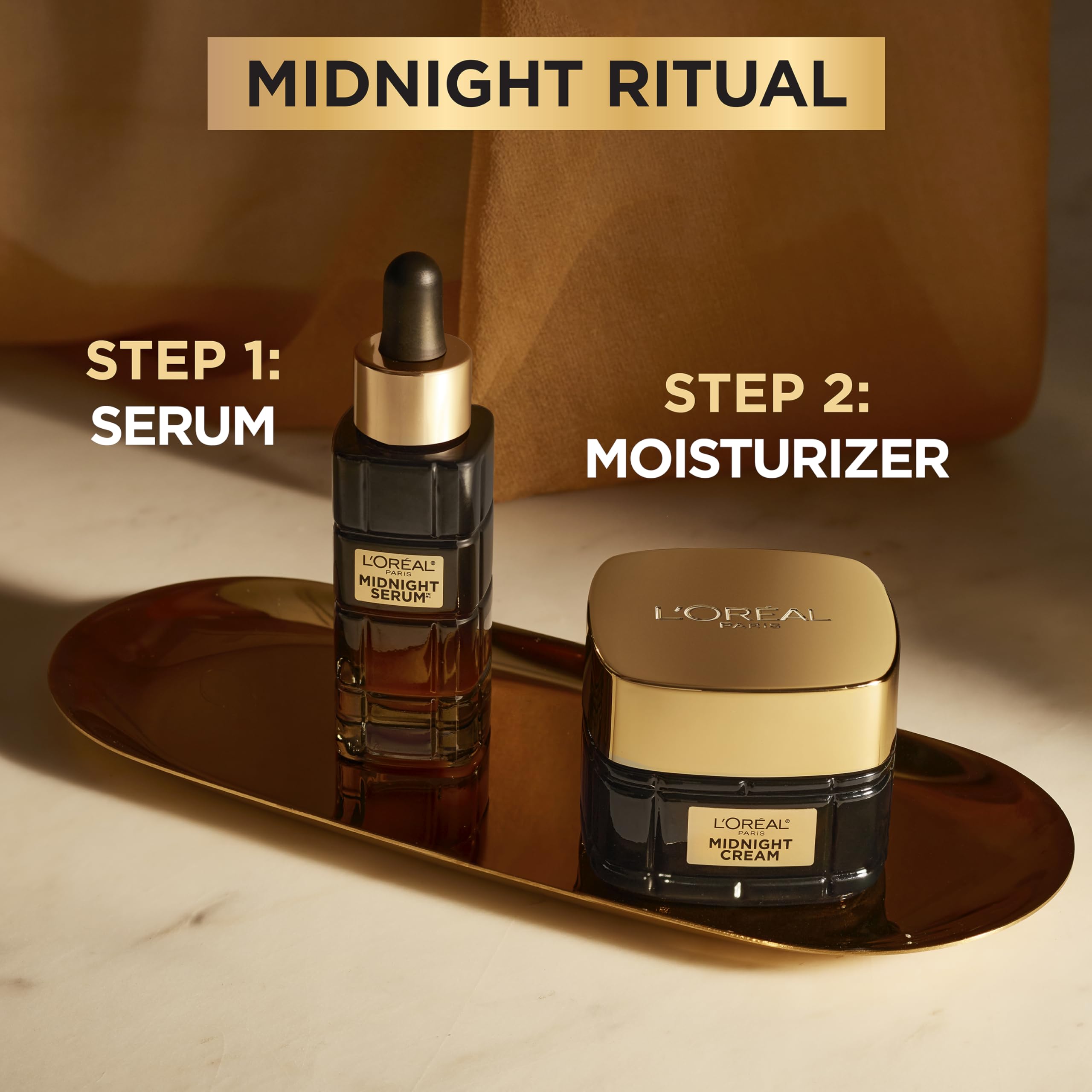 L'Oreal Paris etiqueta con ingredientes clave y beneficios visibles para piel madura