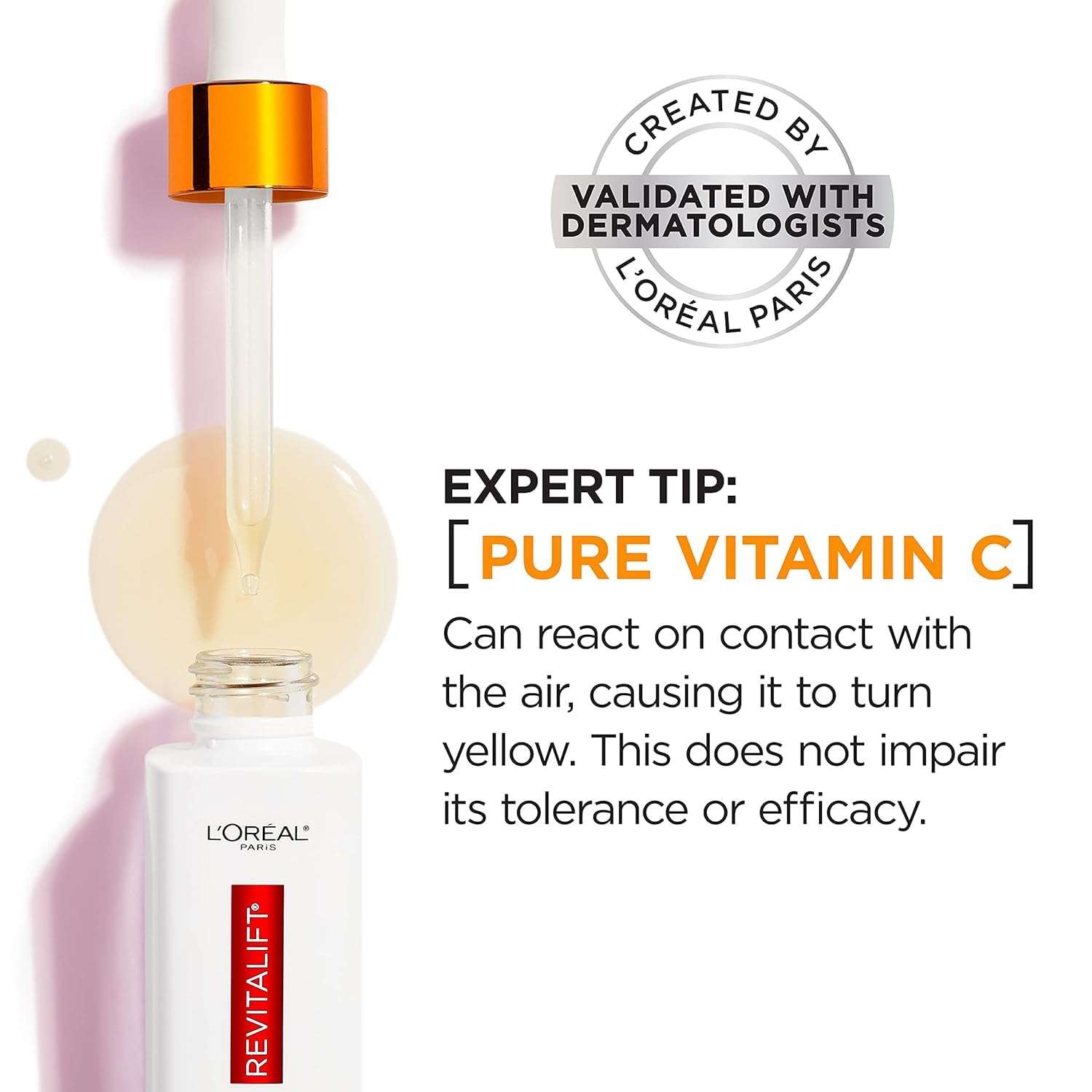 L'Oreal Paris aplicación del sérum en el rostro, mejora de textura visible