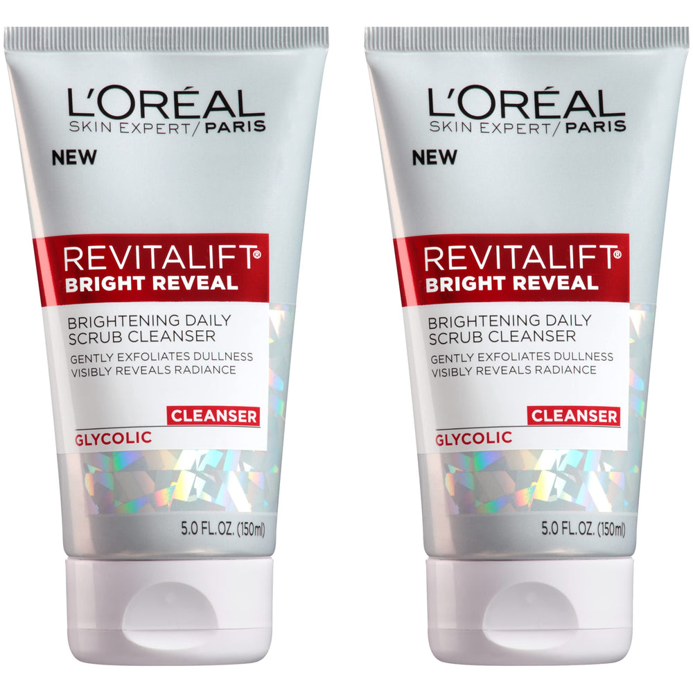 L'Oreal Paris frente del limpiador mostrando diseño y beneficio luminosidad