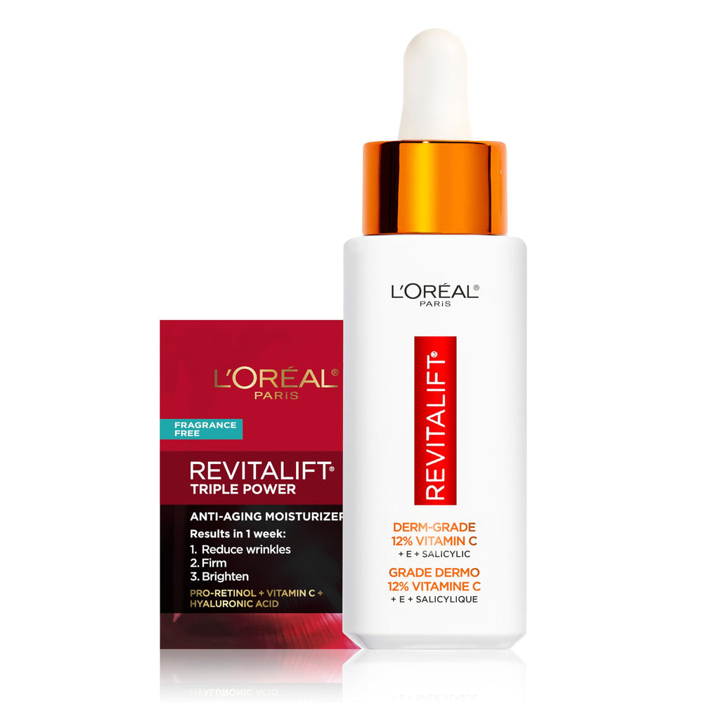 L'Oreal Paris bote frontal 1 oz mostrando envase y marca, aporta confianza
