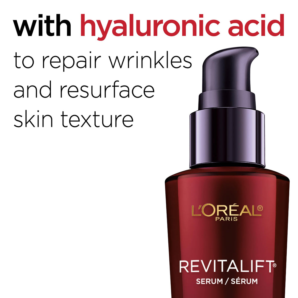 L'Oreal Paris textura del sérum Revitalift que ilustra rápida absorción e hidratación