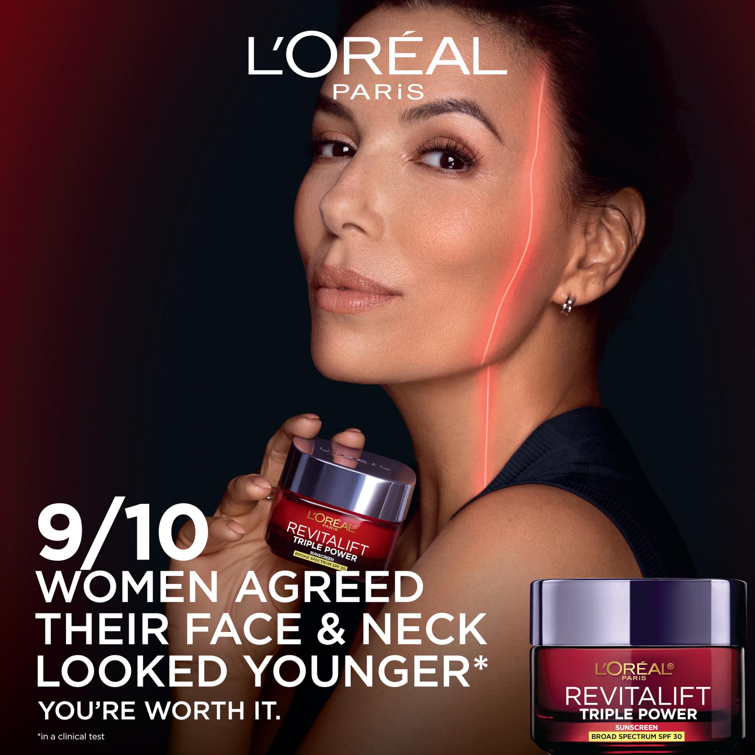 L'Oreal Paris textura de crema cercana hidratación ligera y absorción rápida