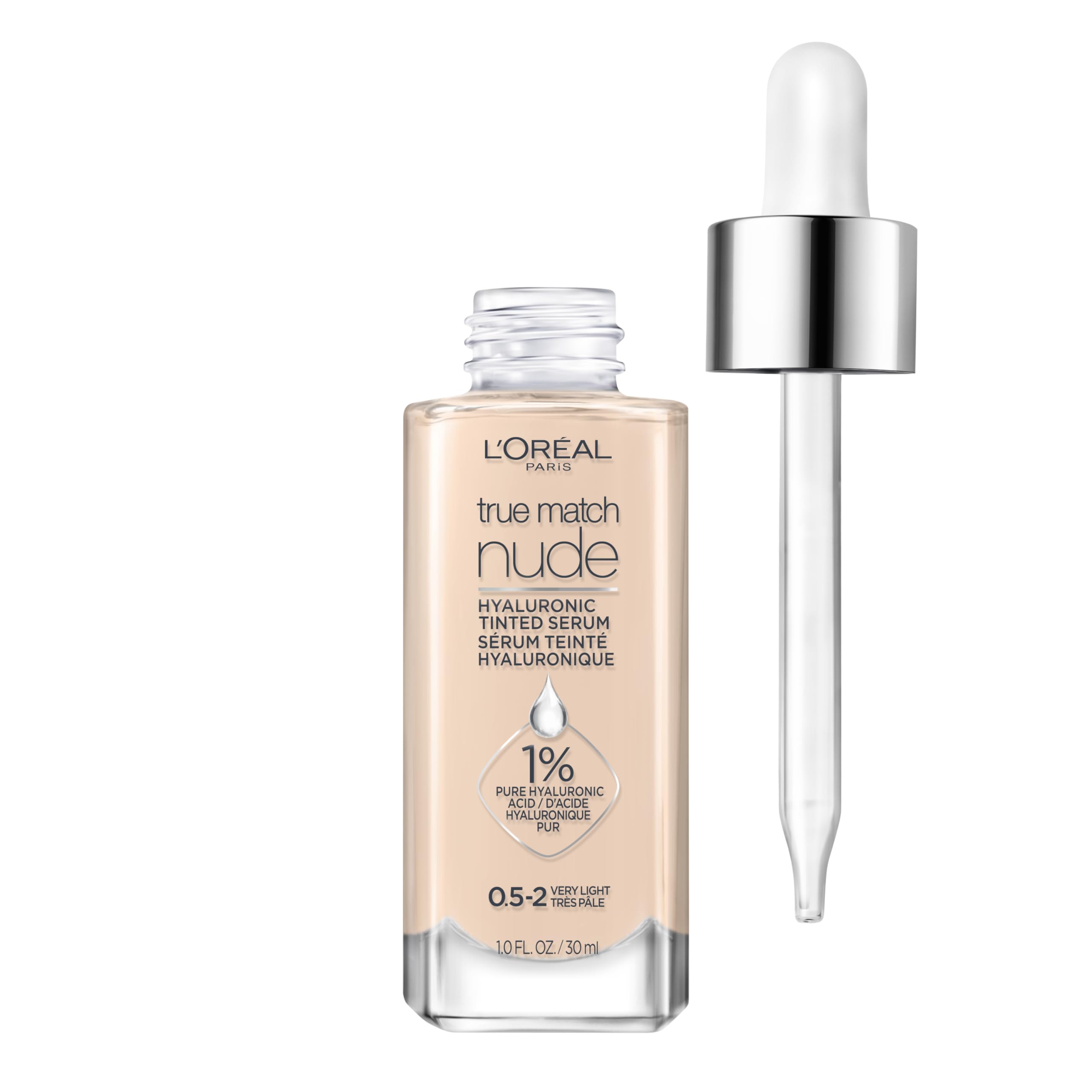 L'Oreal Paris frasco frontal mostrando el diseño y tono Very Light