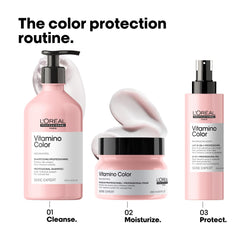 L'Oréal Professionnel Paris etiqueta con beneficios y modo de uso visible
