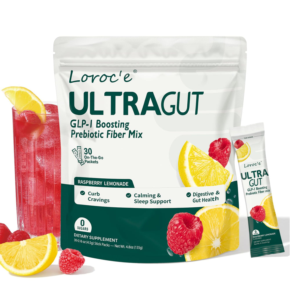 Loroc'e UltraGut frente del envase mostrando el diseño y sabor