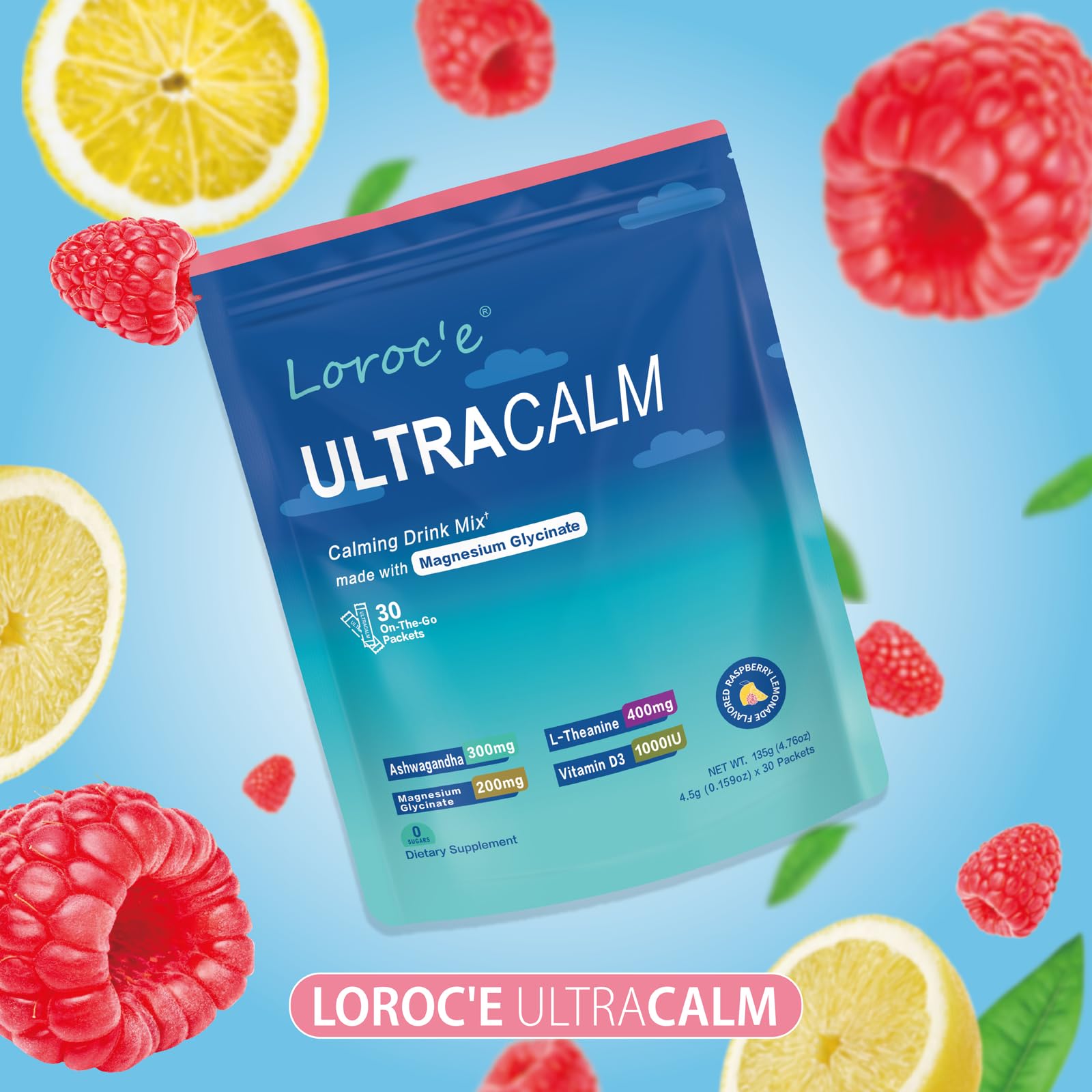 Loroc'e panel nutricional legible mostrando dosis y valor nutricional