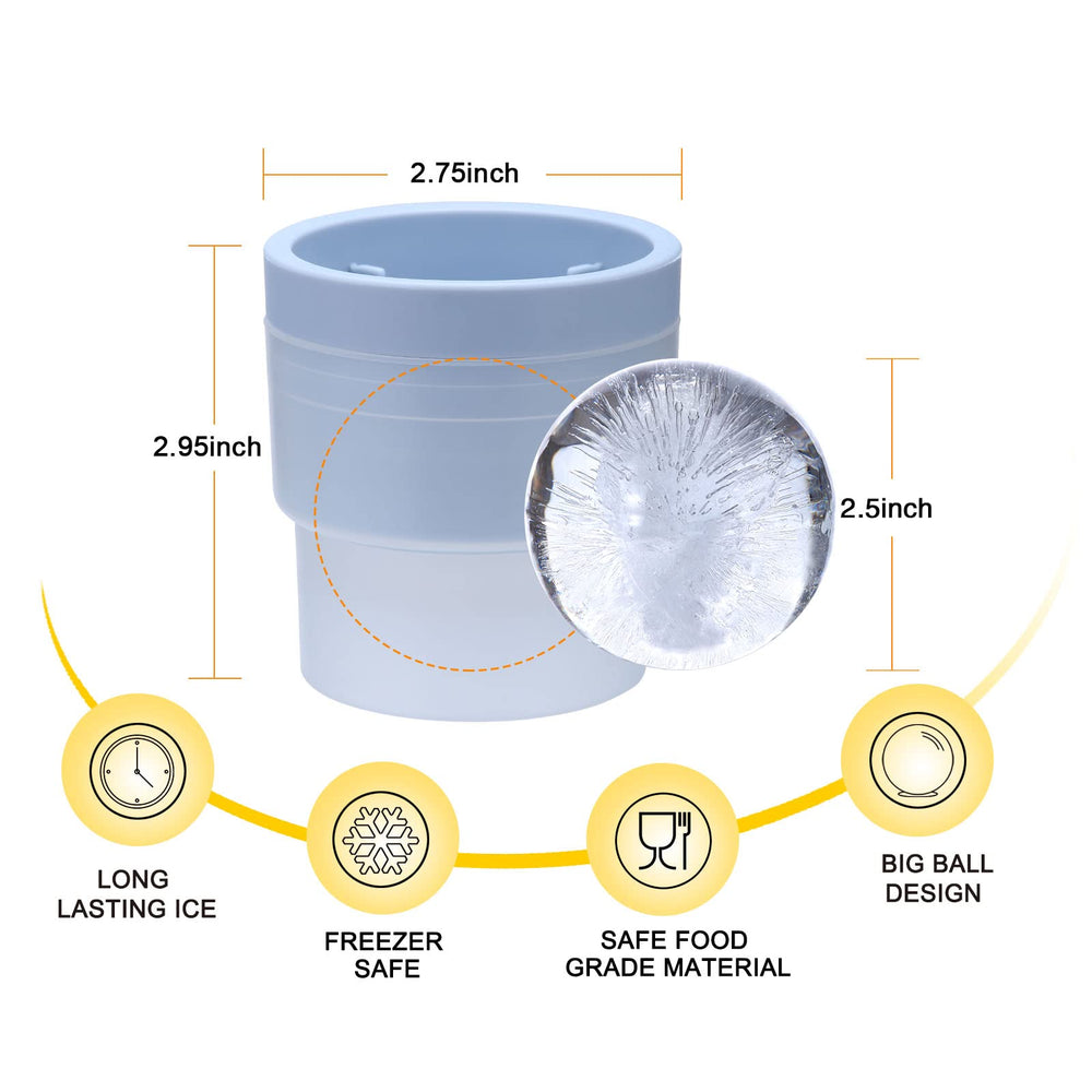 LORSIA moldes de bolas de hielo cerrados sin fugas, cómodos y apilables