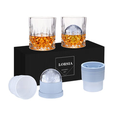 LORSIA vaso whisky frontal mostrando diseño y peso para una experiencia premium