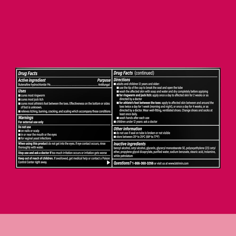 Detalle del prospecto de Lotrimin Ultra con instrucciones claras y recomendaciones