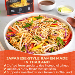 Lotus Foods primer plano de textura de fideos, aspecto firme para cocinar