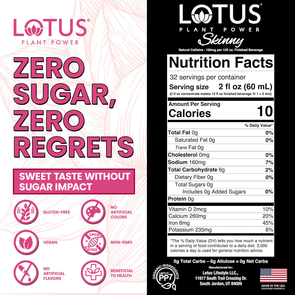 Lotus Plant Power botella rodeada de ingredientes naturales para transmitir origen vegetal