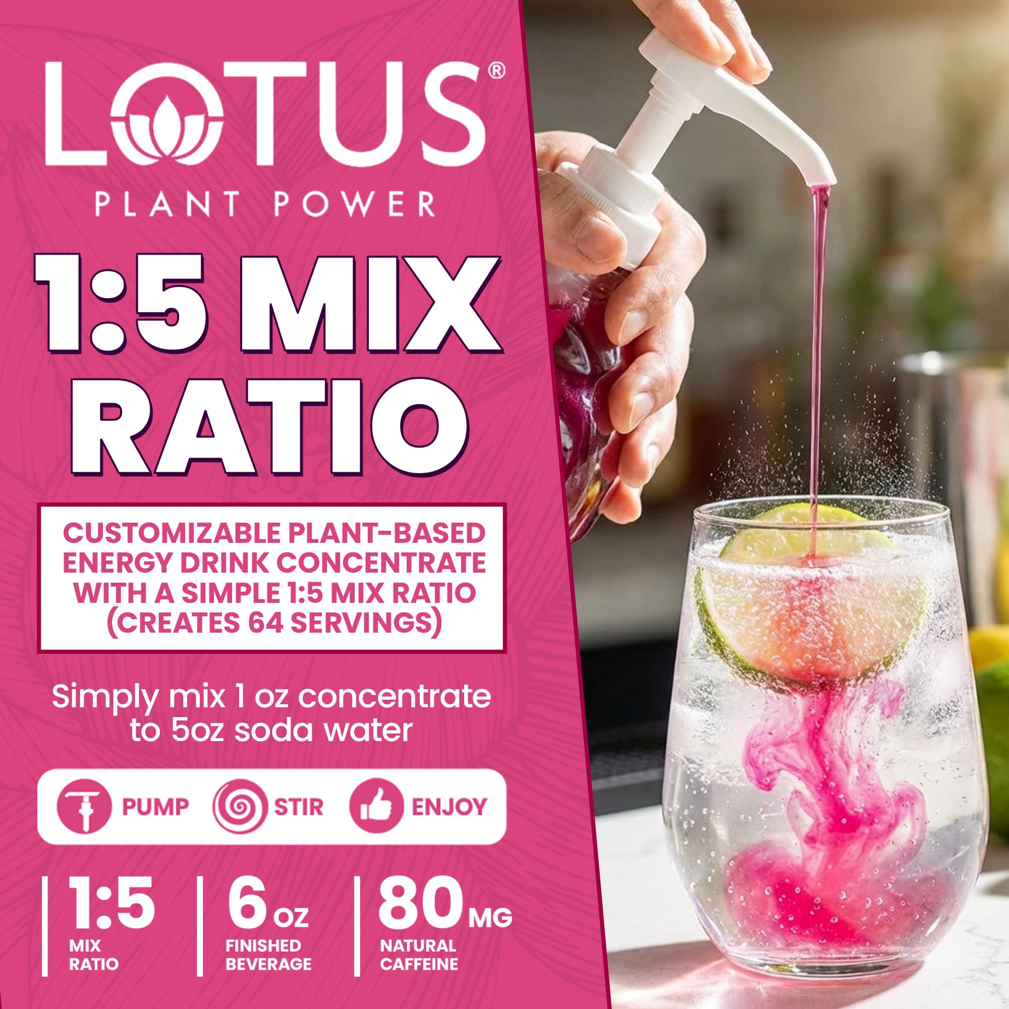 Lotus Plant Power uso en cafetería artesanal creando bebida personalizada y ahorro