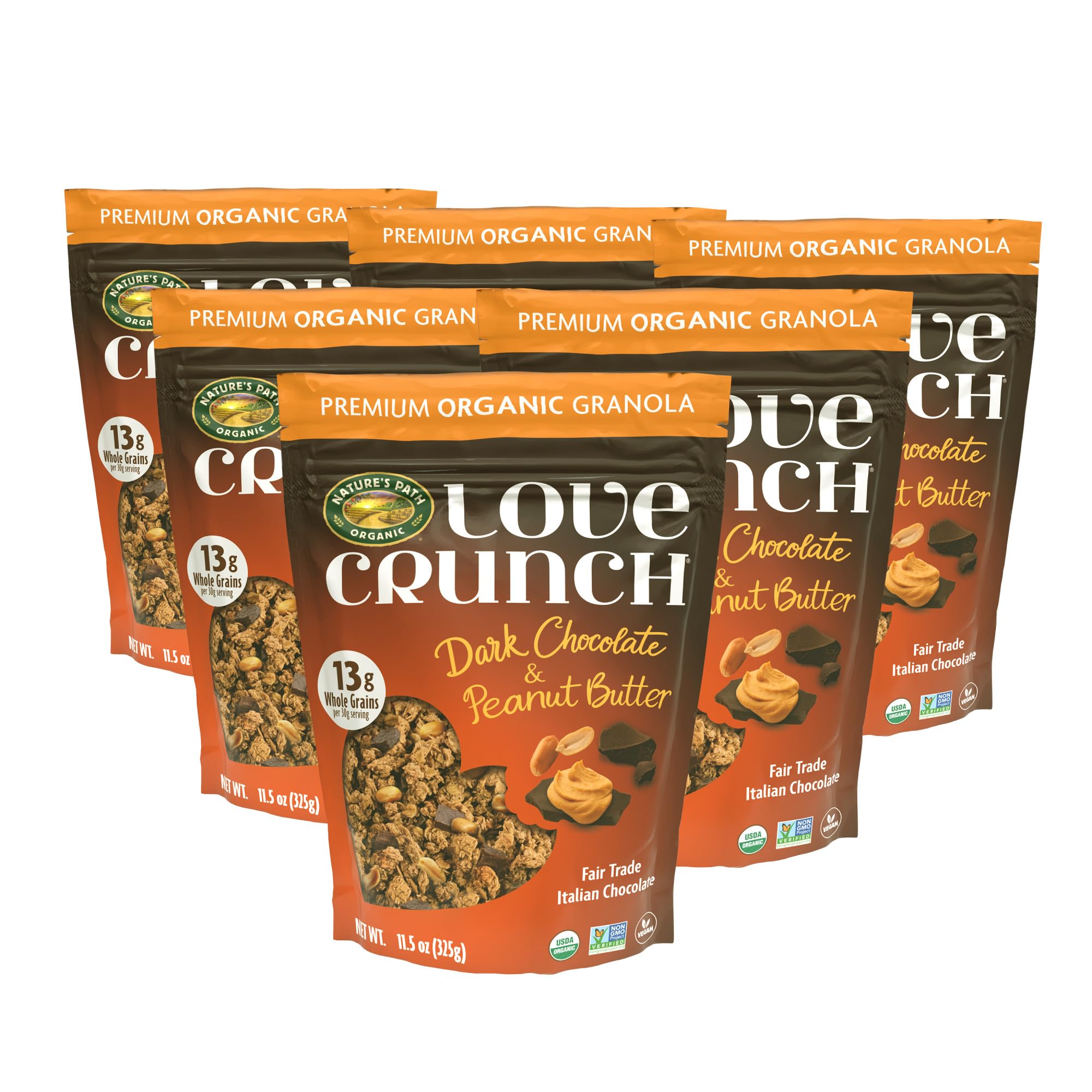 Love Crunch primer plano de clusters crujientes para apreciar textura
