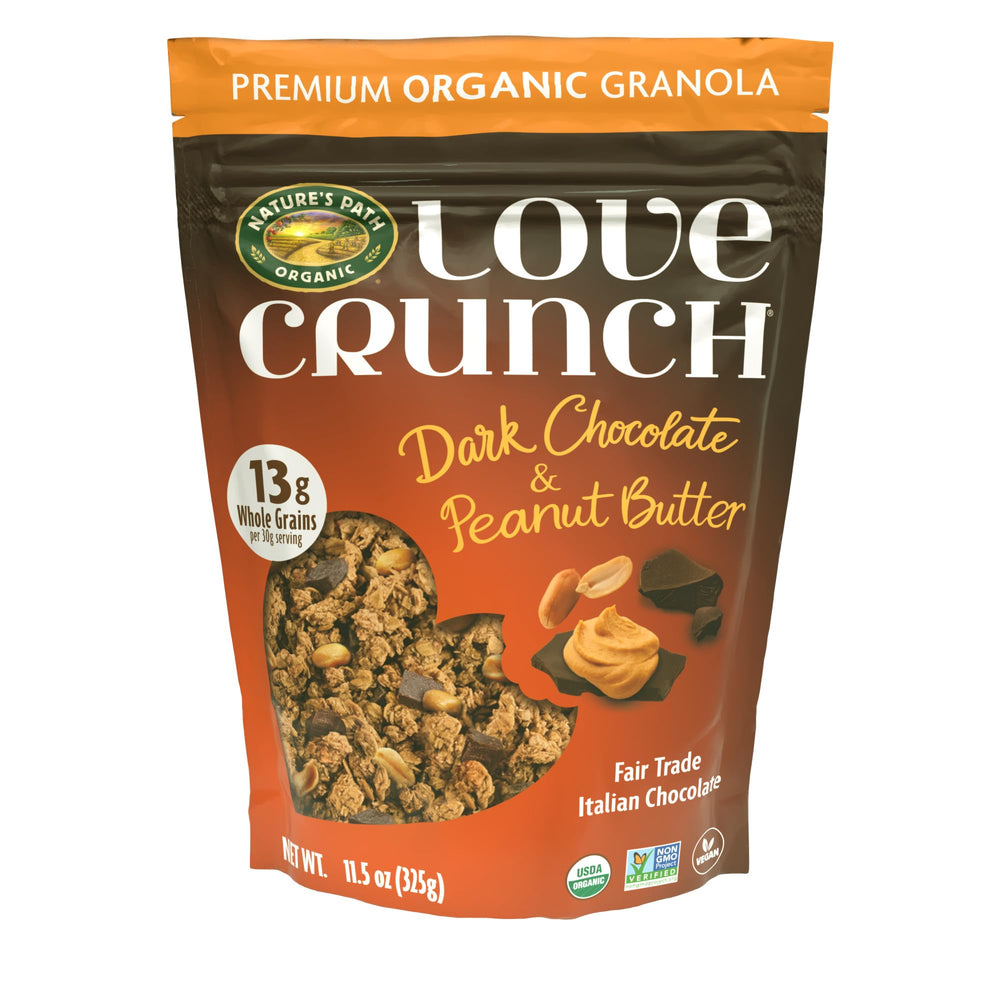 Love Crunch frente del empaque mostrando el diseño y conveniencia