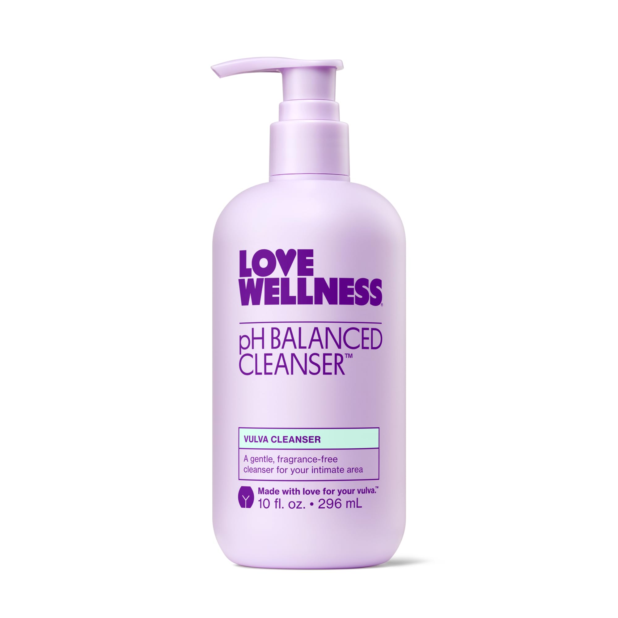 Love Wellness envase frontal mostrando tamaño y diseño, ofrece limpieza suave