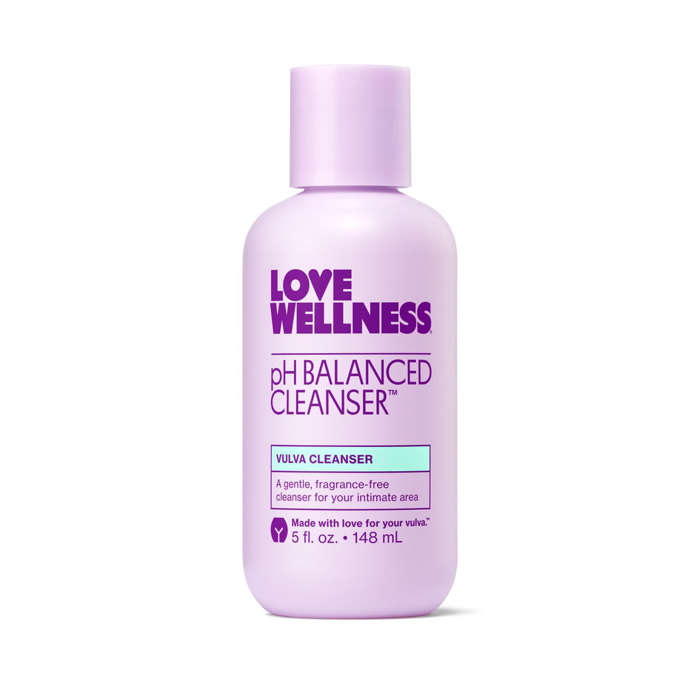 Love Wellness frasco frontal mostrando tamaño y diseño para higiene íntima