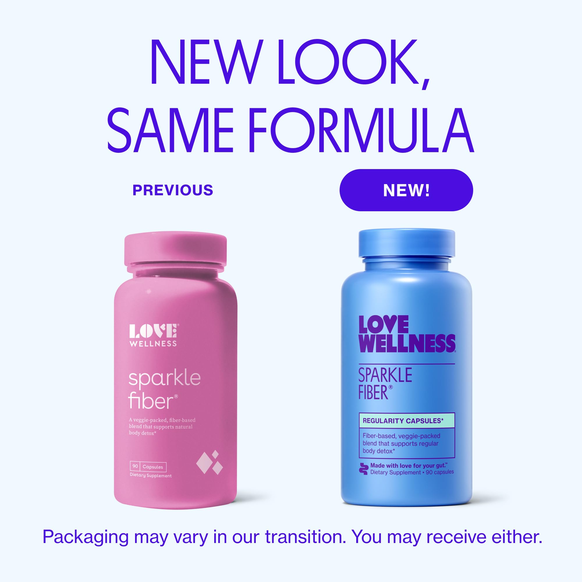 Love Wellness cápsulas en primer plano que revelan textura vegetal y pureza