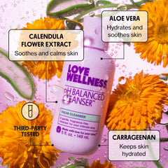 Love Wellness textura del gel en la mano que muestra suavidad y fácil enjuague