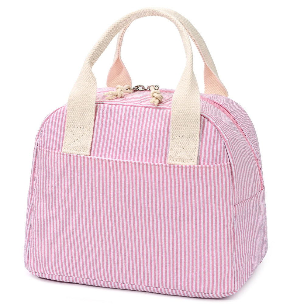 LOVELYWIND bolsa térmica frontal rosa a rayas elegante y espaciosa