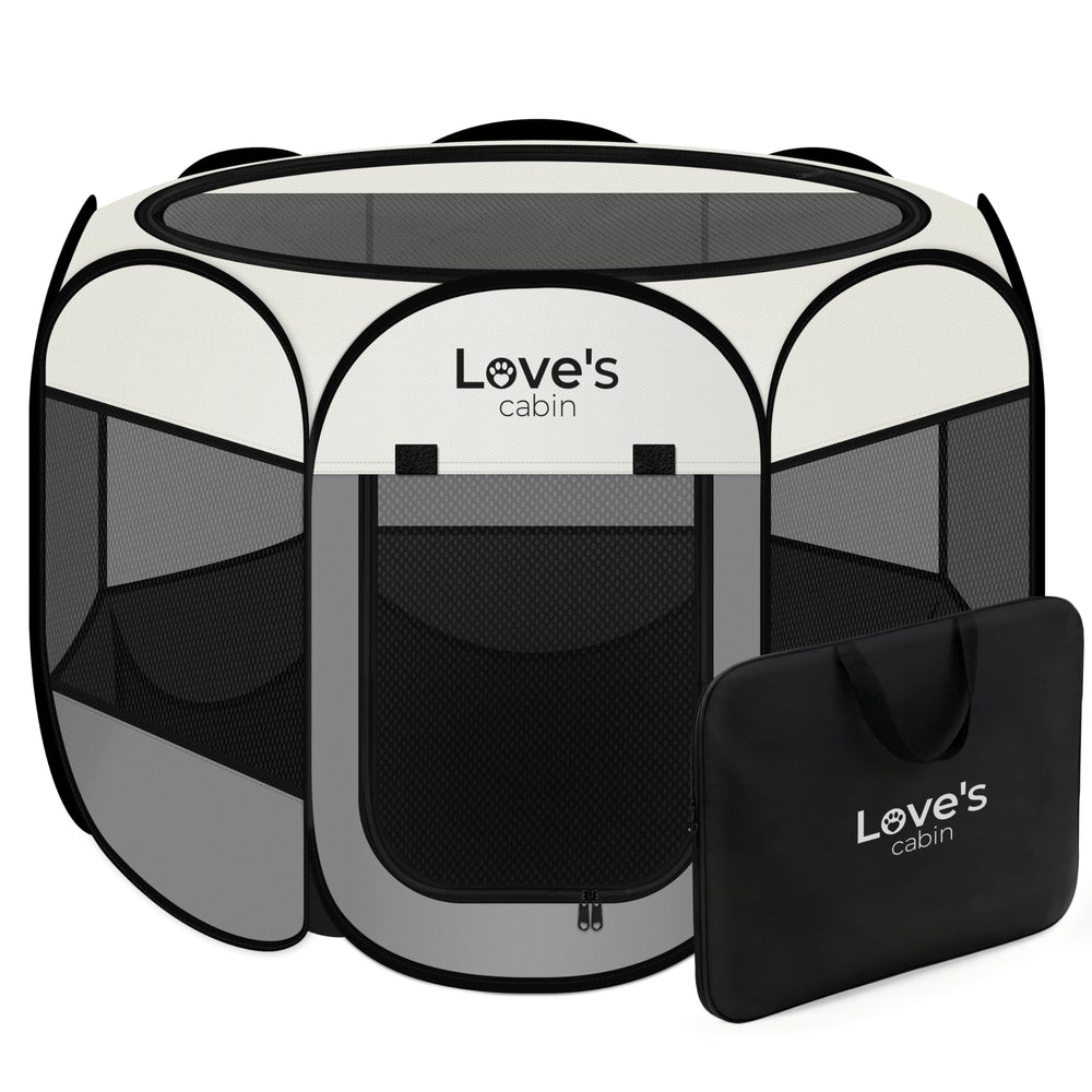 Love's cabin corral frontal gris mostrando apertura y forma segura