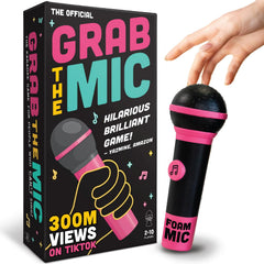 Lucky Egg caja frontal del juego Grab The Mic mostrando título y divertida ilustración