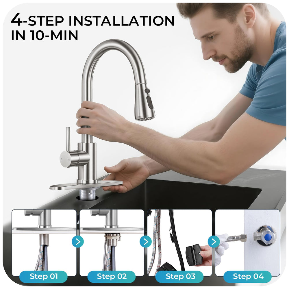 LUFG grifo instalado en cocina moderna mejorando funcionalidad y estética