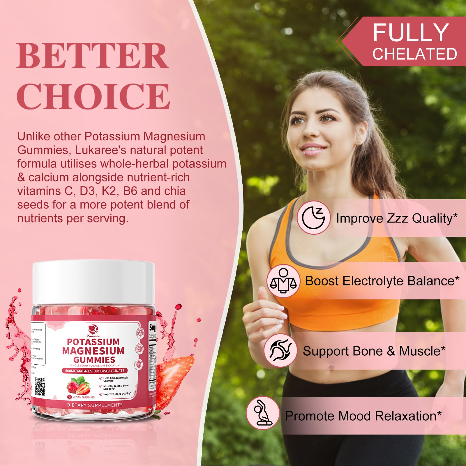 Lukaree etiqueta con lista de nutrientes y vitaminas visibles