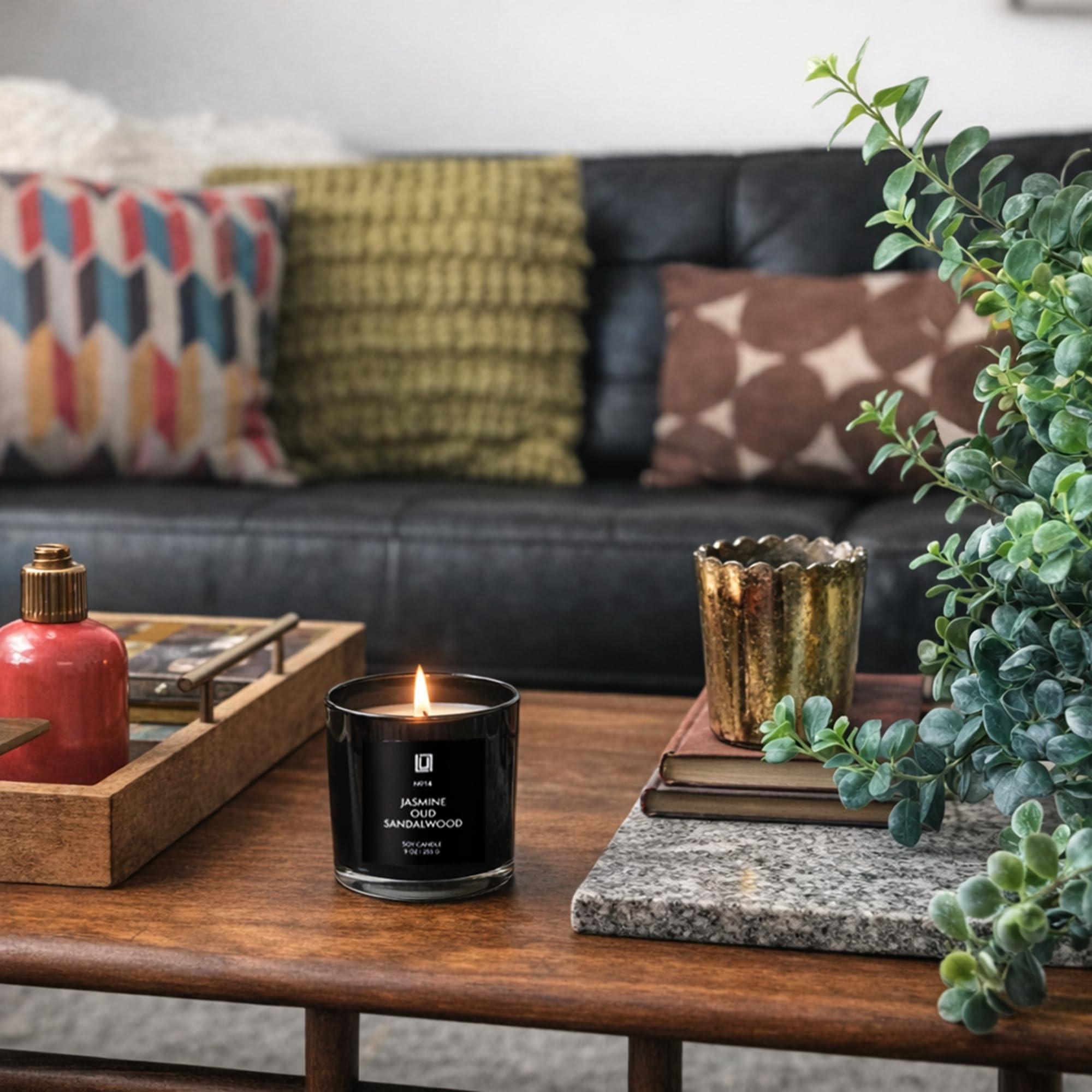 Lulu Candles comparación de tamaño 9 oz para entender escala real